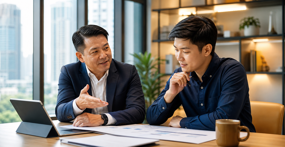 Manager helping an employee move from waiting for direction towards greater workplace ownership